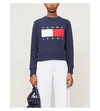 TOMMY JEANS LOGO-EMBROIDERED COTTON-JERSEY JUMPER