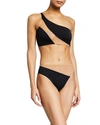 Norma Kamali Snake Mesh-inset Bikini Top In Black/nude Mesh