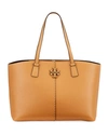 Tory Burch Mcgraw Large Leather Tote In Brown