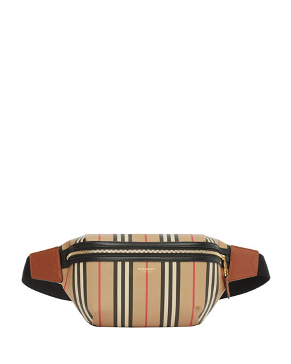Burberry Sonny Icon Stripe E-canvas Belt Bag In Archive Biege