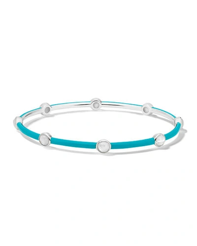 Ippolita Lollipop Carnevale 8-stone Bangle With Mother-of-pearl Doublets In White/turquoise