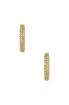 Luv Aj The Pave Chain Link Huggies In Gold