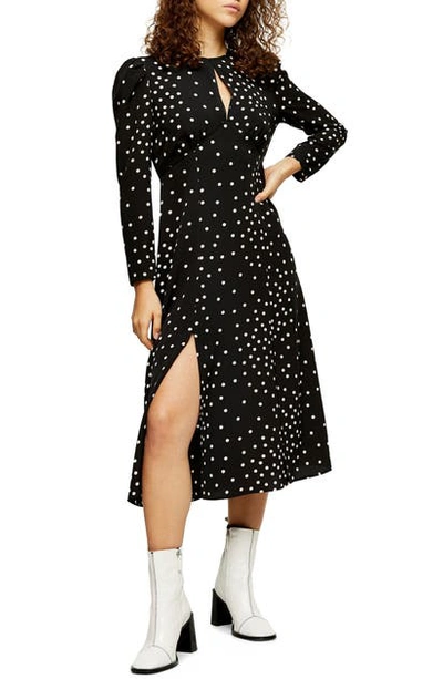 knee length dresses for ladies Girl In Mind Heidi Floral Ruched Midi Dress, Pink & Red main image 1