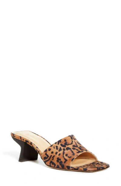 By Far 50mm Lily Leopard Printed Suede Sandals In Animalier