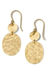 Ippolita Classico Crinkle Hammered Circle Oval Drop Earrings In 18k Gold