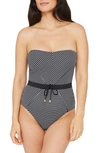 LA BLANCA PIN BANDEAU ONE-PIECE SWIMSUIT,LB0GX20