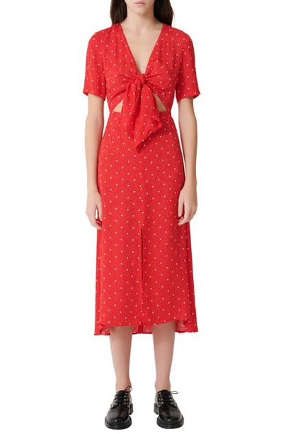maje red polo midi dress Red Polo Midi Dress by Maje