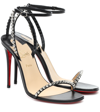 Christian Louboutin So Me Spike Red Sole Sandals In Black