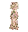 DOLCE & GABBANA SILK FLORAL PRINT LAYERED MAXI DRESS,15109672