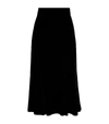 DOLCE & GABBANA CRUSHED VELVET MIDI SKIRT,15141717