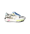 GOLDEN GOOSE Running Sole Sneakers in White Leather/Camo/White Star