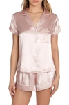 In Bloom By Jonquil The Mrs Satin Short Pajamas In Mauve