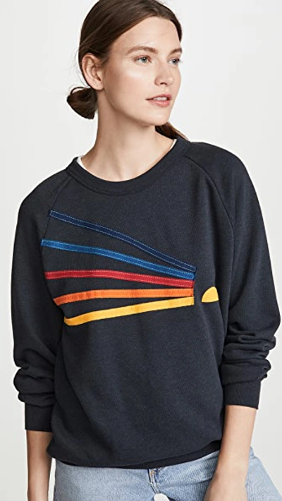 Aviator Nation Daydream Crew Sweatshirt In Charcoal