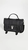 Proenza Schouler Ps1 Medium Satchel Black In Black