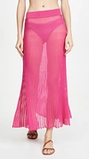 Jacquemus Helado Pleated Knitted Skirt In Fuchsia