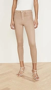 L Agence Margot Cropped Coated High-rise Skinny Jeans In Cappuccino Coated