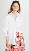 3.1 Phillip Lim Long Sleeve Shirt With Gathered Sleeves In Optic White