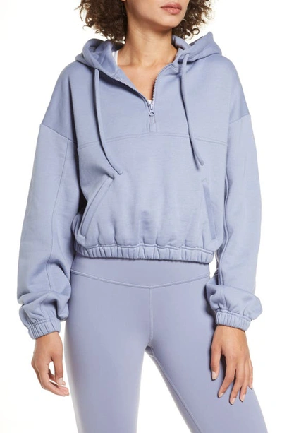 Alo Yoga Stadium Quarter Zip Hoodie In Blue Moon