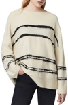 ALLSAINTS TARA STRIPE MIXED STITCH SWEATER,WK025S