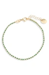Argento Vivo Caged Crystal Bracelet In Gold/ Emerald Green