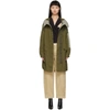 YVES SALOMON GREEN ARM PATCH PARKA