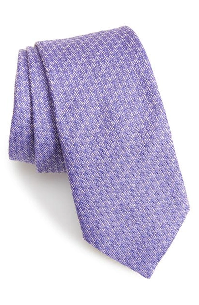 Eton Pattern Cotton & Silk Tie In Purple