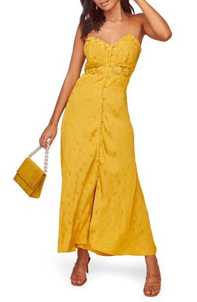 Astr Dreamcatcher Floral Jacquard Maxi Dress In Burnt Lemon