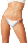L*space Vacay Classic Bikini Bottom In Cream/ Pale Blue