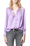 ZADIG & VOLTAIRE TINK SATIN BLOUSE,SJCP0503F