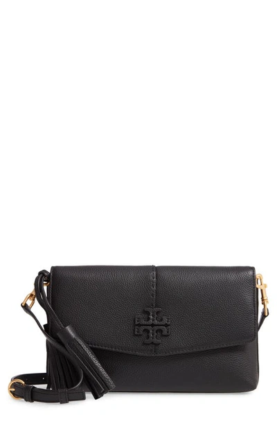 Tory Burch Mcgraw Leather Envelope Crossbody Bag In Black