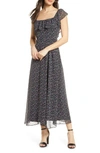 SAM EDELMAN RUFFLE NECK CHIFFON MIDI DRESS,25S942-SF