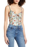 TOPSHOP IDOL FLORAL KEYHOLE CAMI TOP,04R15SMUL