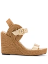 JIMMY CHOO DELPHI 100MM WEDGE SANDALS