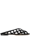 Jimmy Choo Sai Caged Suede Slides In Black