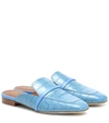 MALONE SOULIERS JADA CROC-EFFECT LEATHER SLIPPERS,P00456712