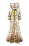NAEEM KHAN TIE-DETAILED EMBROIDERED CHIFFON GOWN,782936
