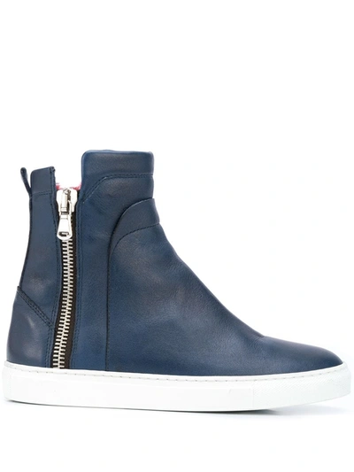 Madison.maison High-top Fur Trainer In Blue