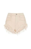 Isabel Marant Eneida Frayed-hem Denim Shorts In White