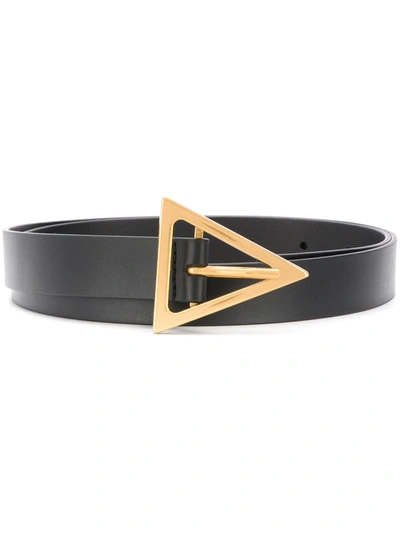 Bottega Veneta Triangular Buckle Belt In Nero