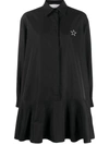 Valentino Vltnstar Print Shirt-dress In Black