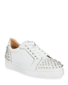 Christian Louboutin Vieira 2 White Leather Sneakers In White