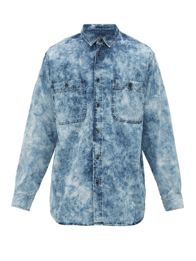 Isabel Marant Helynton Acid-wash Cotton-denim Shirt In Blue
