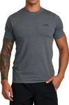 Rvca Sport Vent Logo T-shirt In Charcoal Heather
