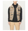 Burberry Typeface-logo Checked Quilted-down Gilet In Beige+chk