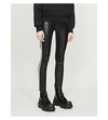 SPRWMN CAPRI STRIPED HIGH-RISE LEATHER LEGGINGS