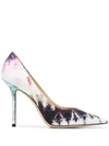 JIMMY CHOO LOVE 100MM TIE-DYE PRINT PUMPS