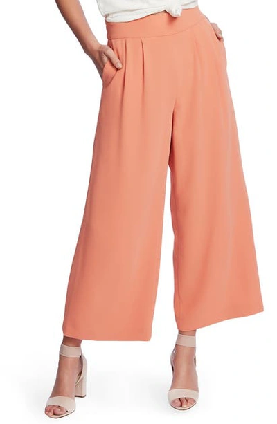 1.state Basket Weave Crepe Wide Leg Pants In Romantic Apricot