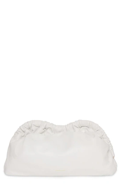 Mansur Gavriel Cloud Lambskin Clutch In White/blu