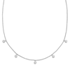 Monica Vinader Fiji Tiny Button Sterling Silver And Diamond Necklace In Silver