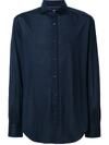Brunello Cucinelli Slim-fit Silk-blend Jersey Shirt In Blue